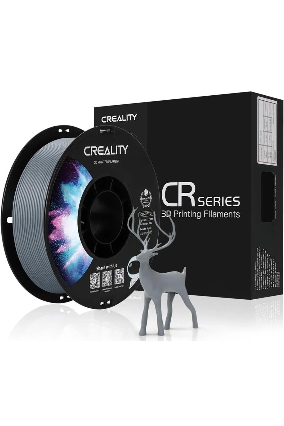 Cr-Petg Gri Filament 1.75MM 1kg