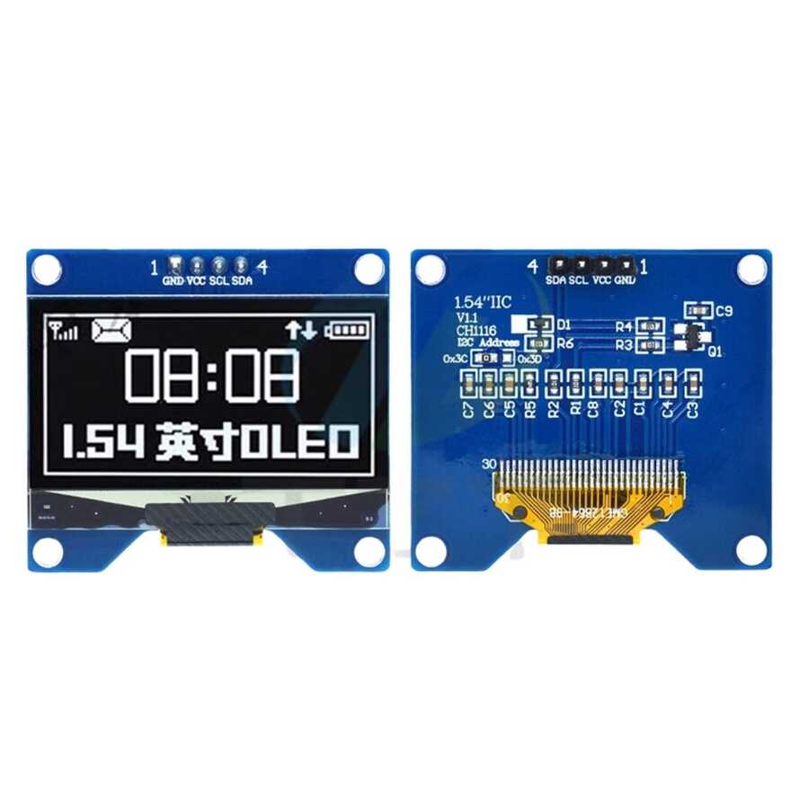 4 Pin 1.54 Inch OLED I2C (Beyaz)